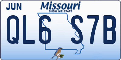 MO license plate QL6S7B