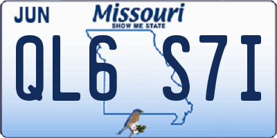 MO license plate QL6S7I