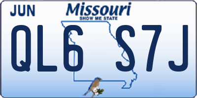 MO license plate QL6S7J