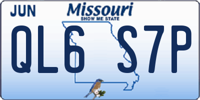 MO license plate QL6S7P