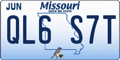 MO license plate QL6S7T