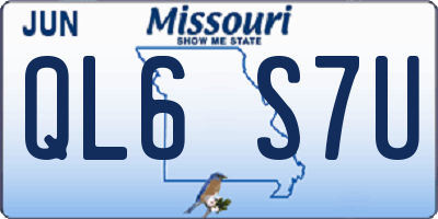 MO license plate QL6S7U