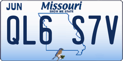 MO license plate QL6S7V