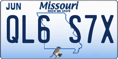 MO license plate QL6S7X
