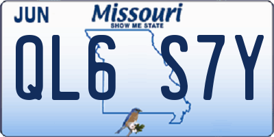 MO license plate QL6S7Y