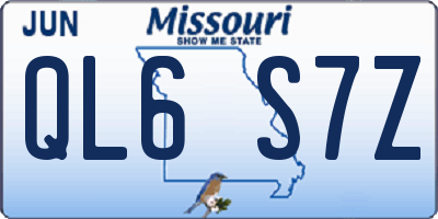 MO license plate QL6S7Z