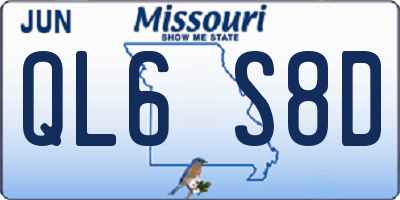 MO license plate QL6S8D