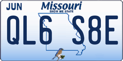 MO license plate QL6S8E