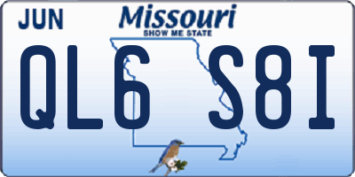 MO license plate QL6S8I