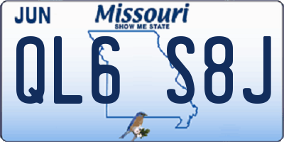 MO license plate QL6S8J