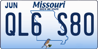 MO license plate QL6S8O