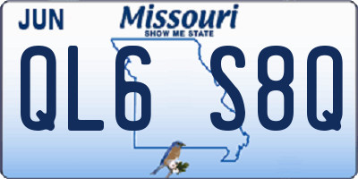 MO license plate QL6S8Q