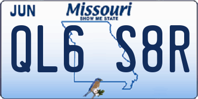 MO license plate QL6S8R