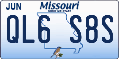 MO license plate QL6S8S