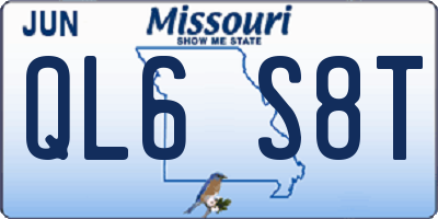 MO license plate QL6S8T