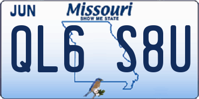 MO license plate QL6S8U