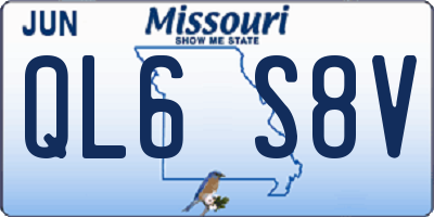 MO license plate QL6S8V