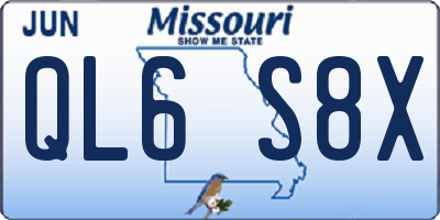 MO license plate QL6S8X