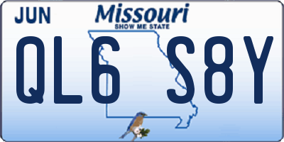 MO license plate QL6S8Y