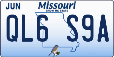 MO license plate QL6S9A