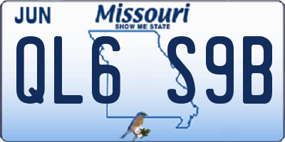 MO license plate QL6S9B