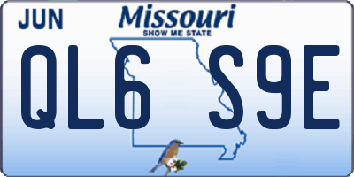 MO license plate QL6S9E