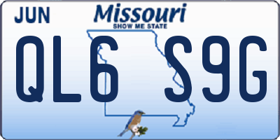 MO license plate QL6S9G