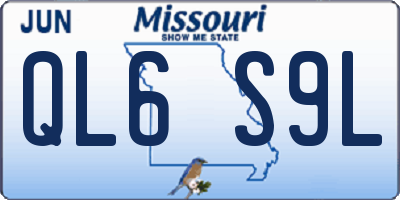 MO license plate QL6S9L