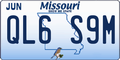 MO license plate QL6S9M