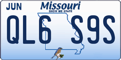 MO license plate QL6S9S