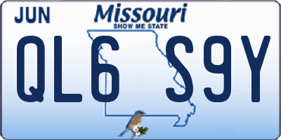 MO license plate QL6S9Y