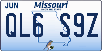MO license plate QL6S9Z