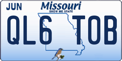 MO license plate QL6T0B