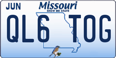 MO license plate QL6T0G