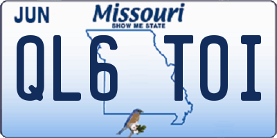 MO license plate QL6T0I