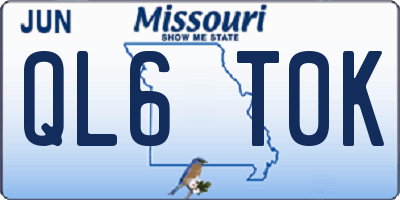 MO license plate QL6T0K
