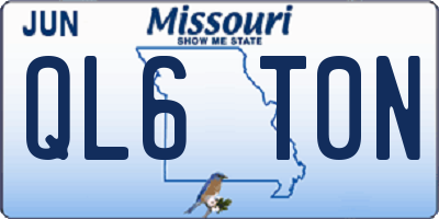 MO license plate QL6T0N