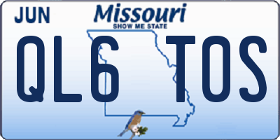 MO license plate QL6T0S