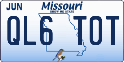 MO license plate QL6T0T