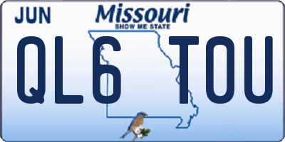 MO license plate QL6T0U