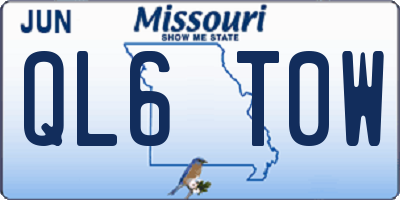 MO license plate QL6T0W