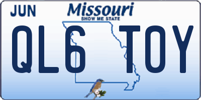 MO license plate QL6T0Y