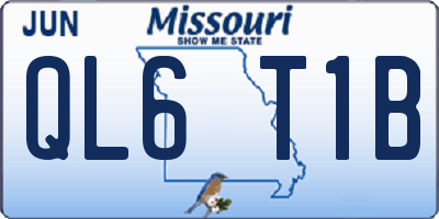 MO license plate QL6T1B