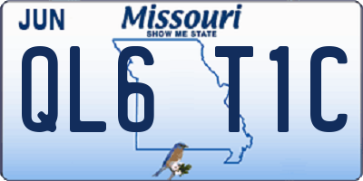 MO license plate QL6T1C
