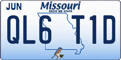MO license plate QL6T1D
