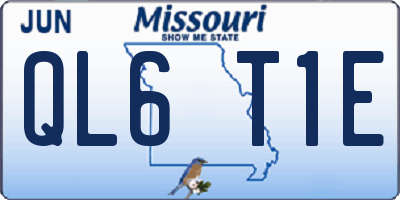 MO license plate QL6T1E