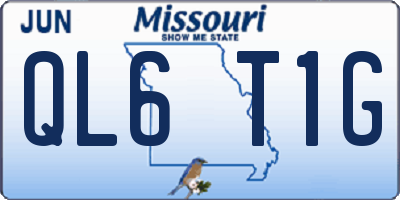 MO license plate QL6T1G