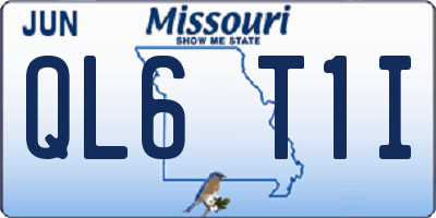 MO license plate QL6T1I