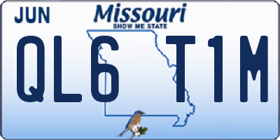 MO license plate QL6T1M