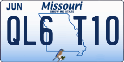 MO license plate QL6T1O